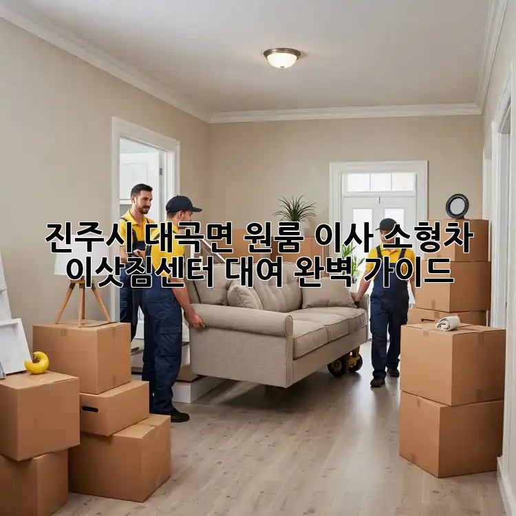 진주시 대곡면 원룸 이사? 소형차 이삿짐센터 대여 완벽 가이드!