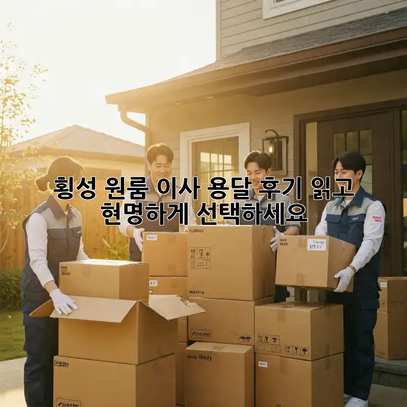 횡성 원룸 이사, 용달 후기 읽고 현명하게 선택하세요!