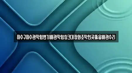 하수구하수관막힘변기배관막힘싱크대정화조막힌곳뚫음배관수리