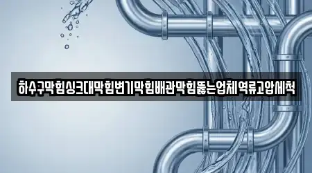 하수구막힘싱크대막힘변기막힘배관막힘뚫는업체역류고압세척
