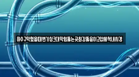 하수구막혔을때변기싱크대막힘뚫는곳최강뚫음이고압세척내시경