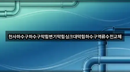 천사하수구하수구막힘변기막힘싱크대막힘하수구역류수전교체