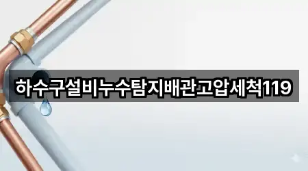 하수구설비누수탐지배관고압세척119
