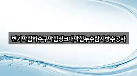 변기막힘하수구막힘싱크대막힘누수탐지방수공사