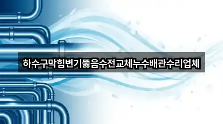 하수구막힘변기뚫음수전교체누수배관수리업체